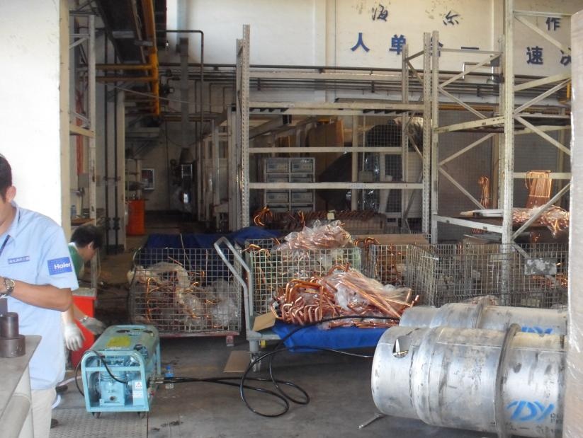 FS2在海尔现场回收钢瓶中的制冷剂残液