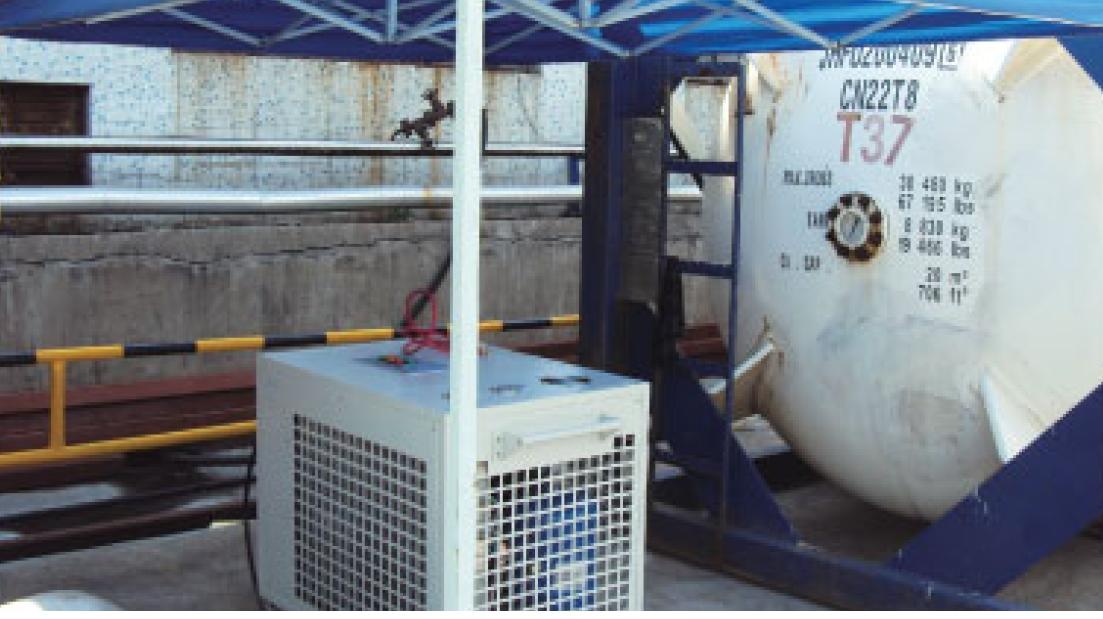 FG-2509在制冷剂生产单位，用于回收大罐中的制冷剂残液